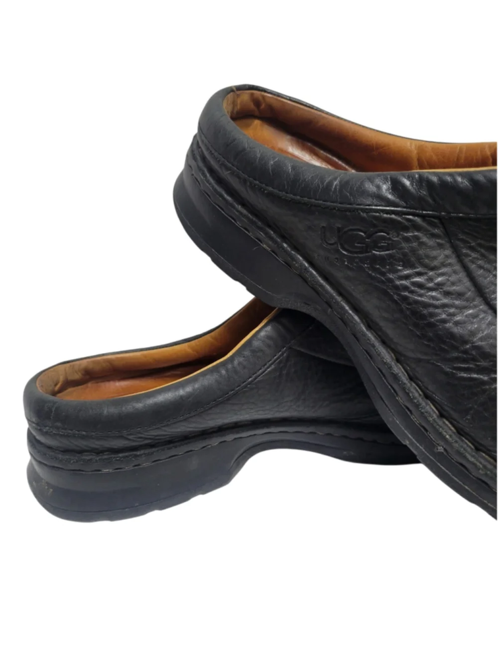 UGG Australia SN5526 Black Clog slip-on Leather Sandals Shoes Size 13 Men's
